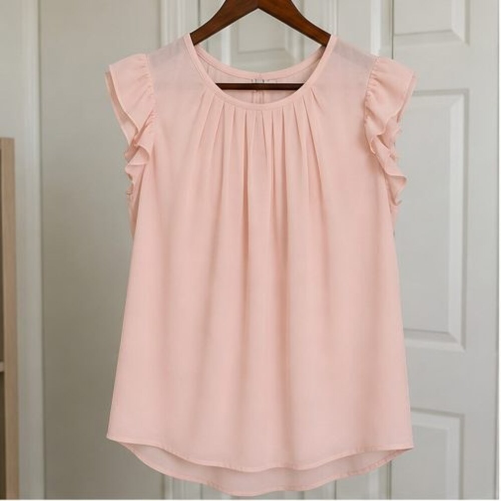Camel Tie Neck Blouse